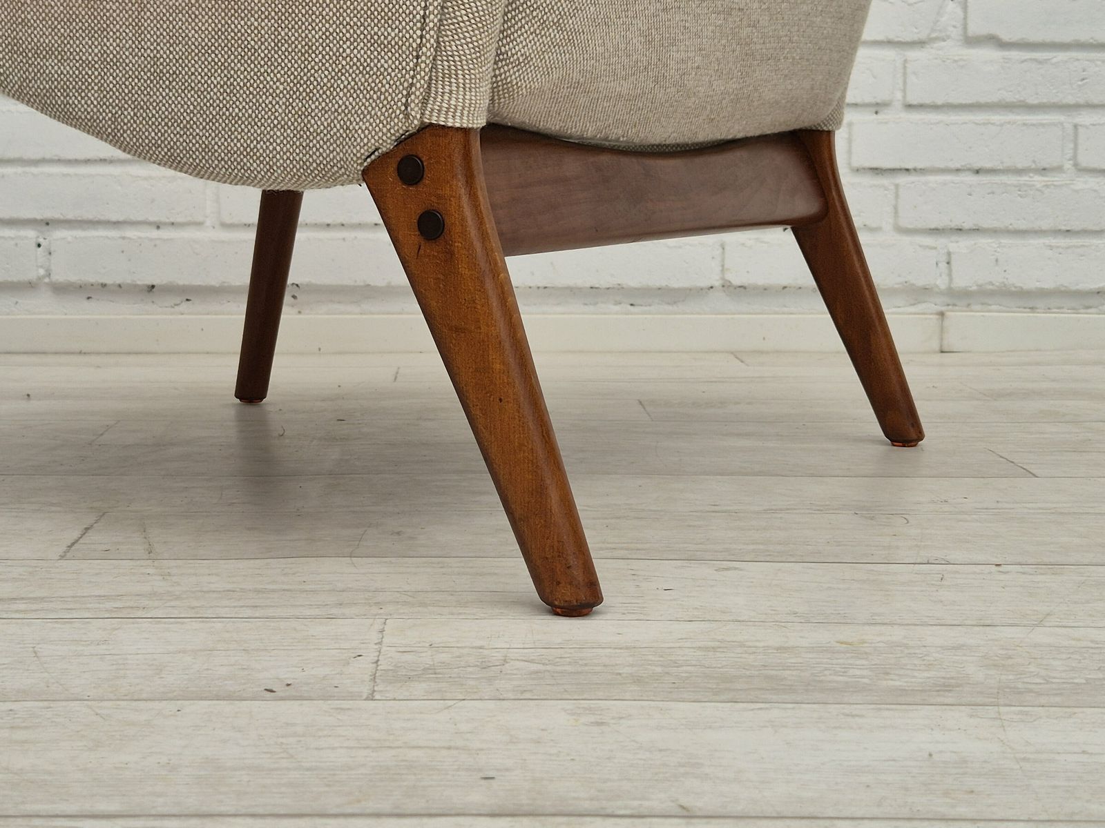 photo vintage Ca. Jaren 1960, Deens Design Door Alf Svensson, Fauteuil Model 4331 Voor Fritz Hansen, Opnieuw Bekleed.