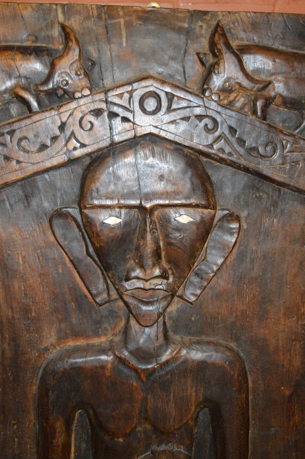 2995.0 Pair Large (148cm) Antique Carved Tribal Doors Toraja Tribe, Sulawesi, Indonesia, C1850. photo