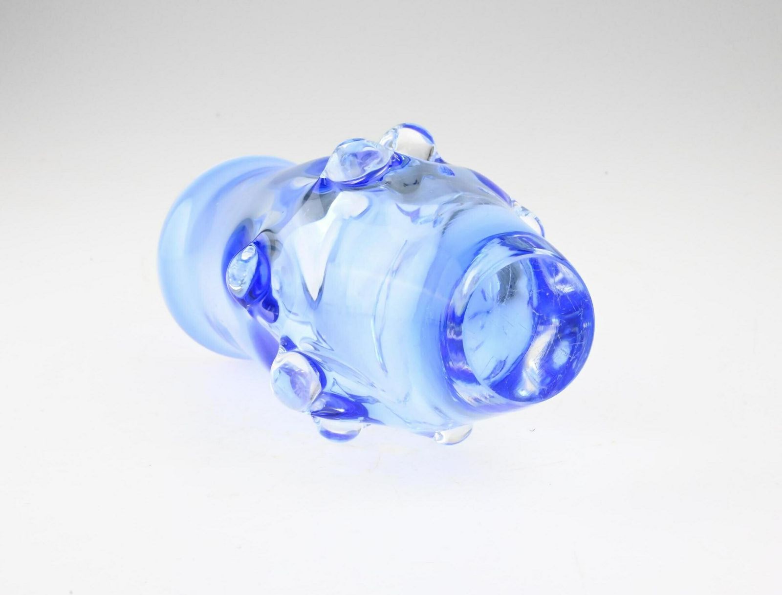 Blue Glass Vase By Ladislav Palecek, Vintage Blue Vase, Blue Glass, Mid Century Vase, Czech Vase, Czech Glass, Glass Vase, Flower Vase photo vintage