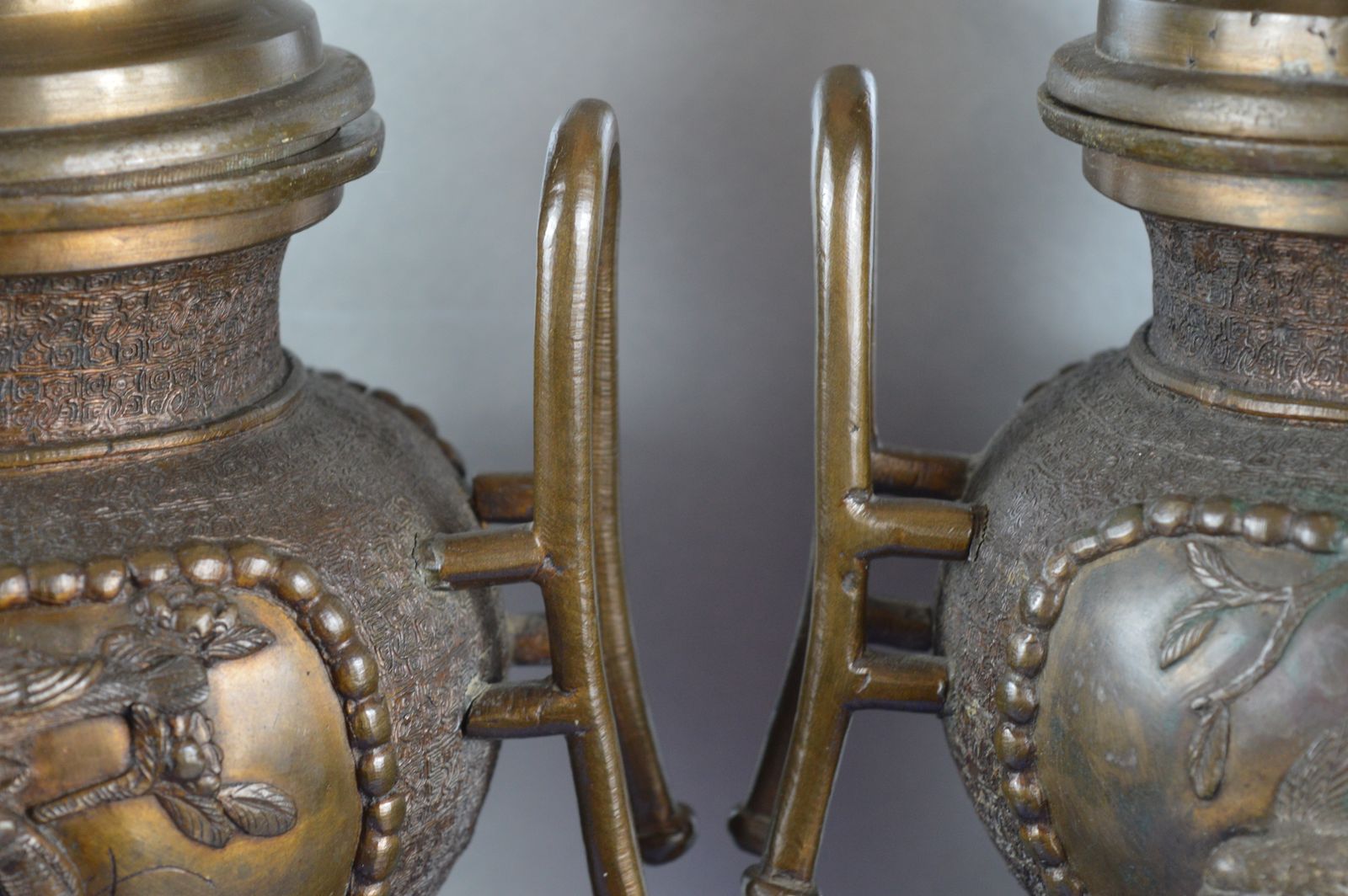 Pair Very Large (70cm) Mid 19th Century Japanese Bronze Incense Burners/Koro, C1850. photo vintage