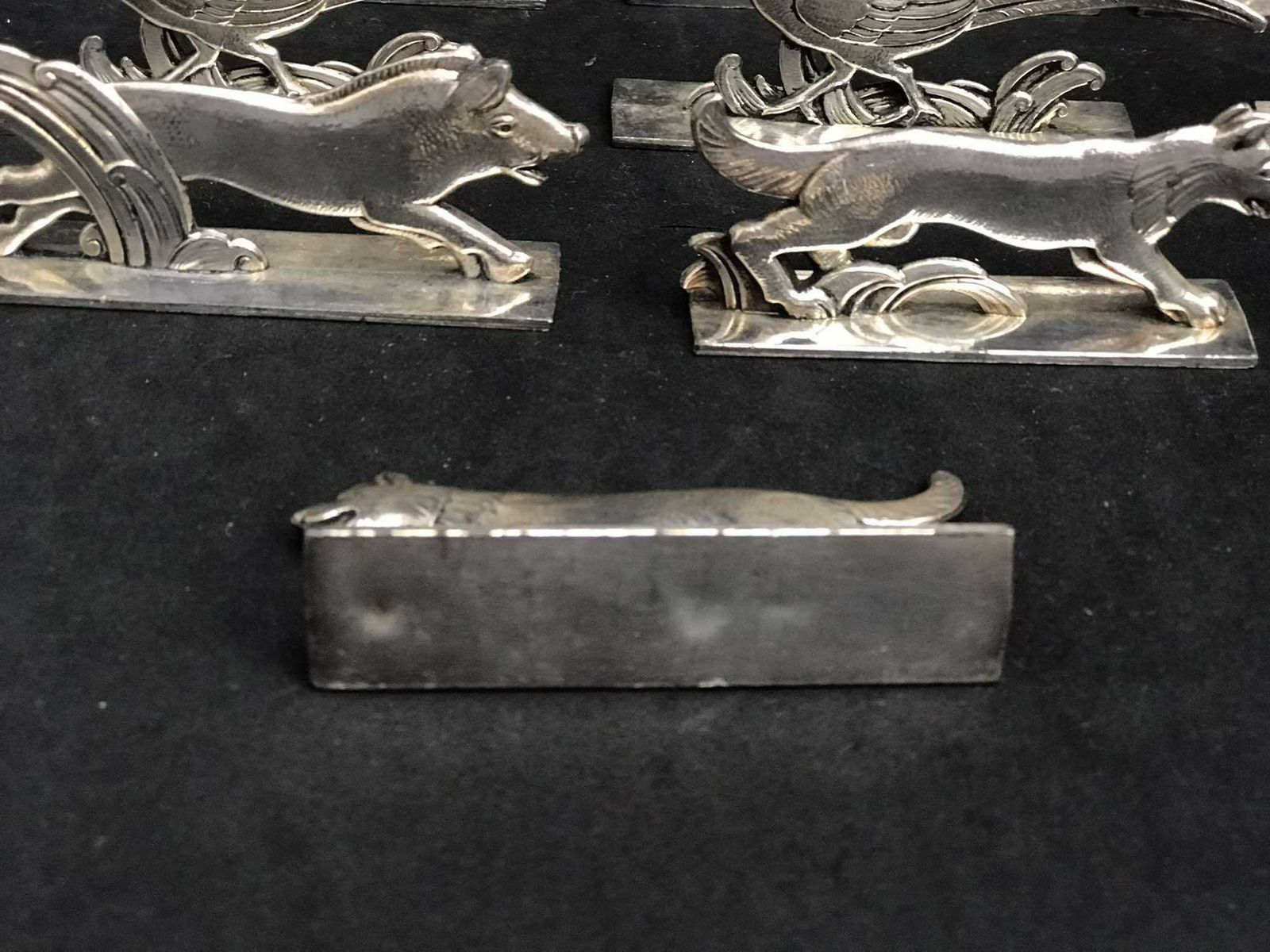 Set Van 10 Metalen Messenleggers – Toegeschreven Aan Benjamin Rabier – Vintage – Art Deco – Cadeau Voor Dierenliefhebbers photo buy