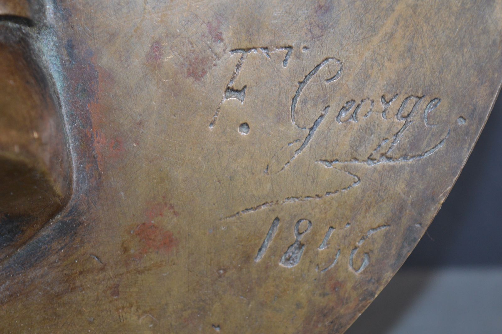 Large Signed 19th Century Bronze Portrait Plaque, Us Civil War, 'F George 1856' photo furniture