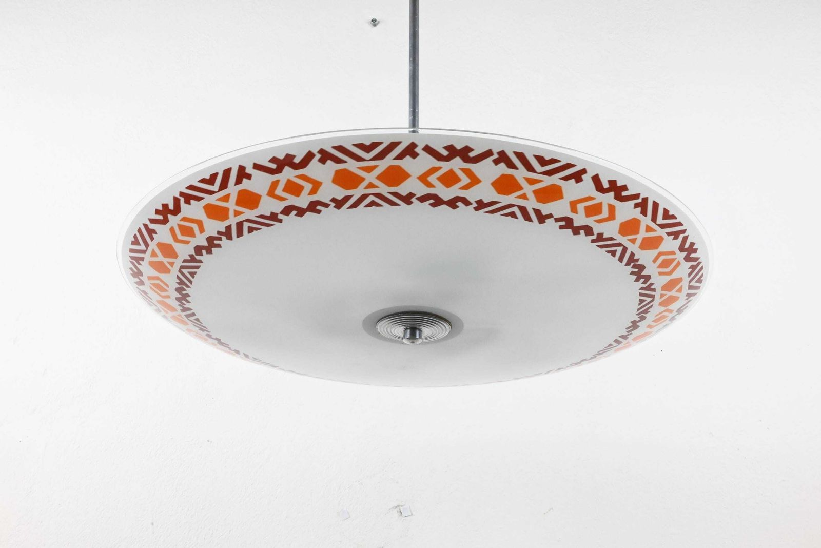 Round Glass Ceiling Light, Ceiling Lamp, Atomic Lighting, Mid Century Lighting, Mid Century Lamp, Mid Century Modern. Mid Century