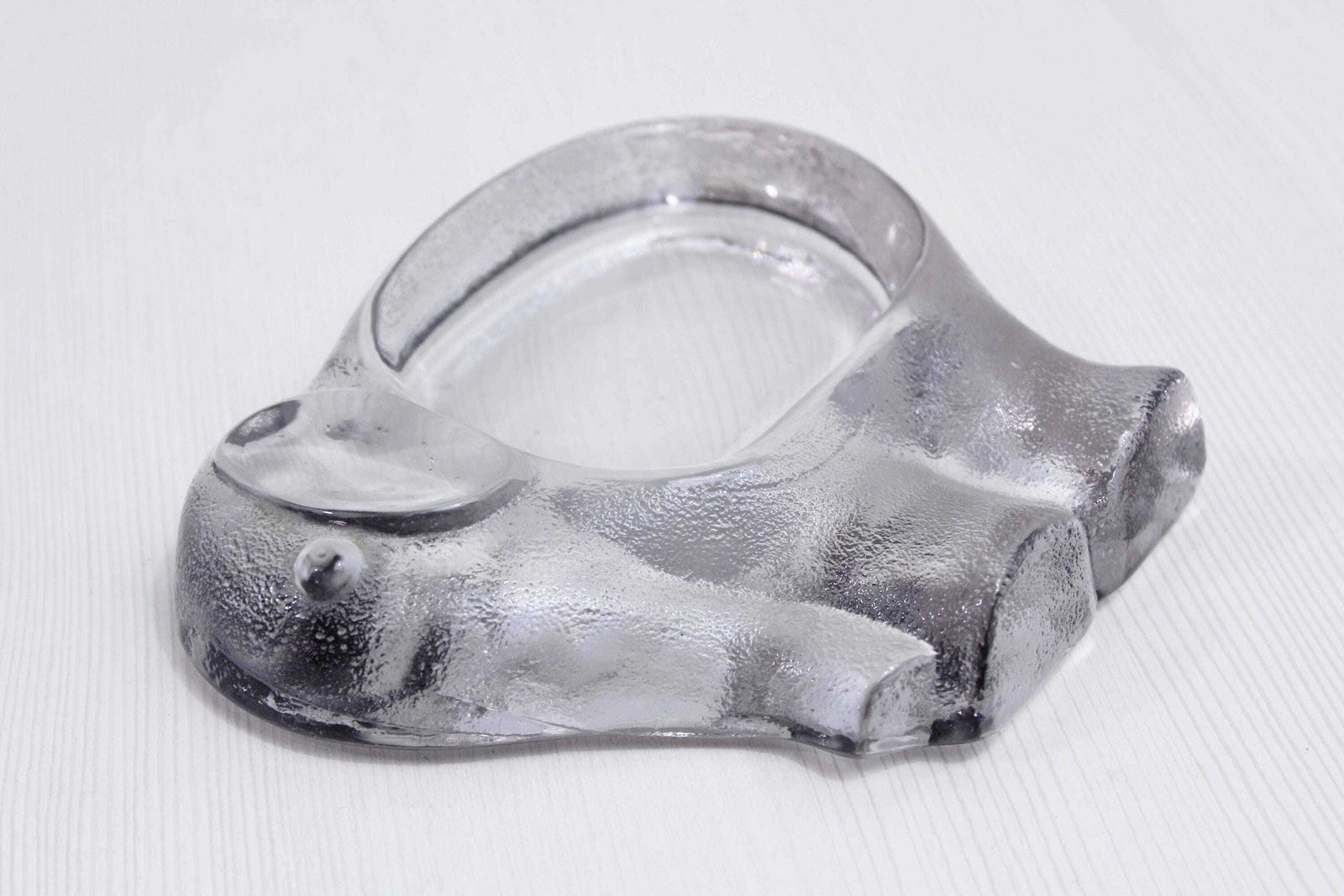 Vintage Glass Empty Pocket From The 80s/90s In The Shape Of An Elephant. photo for sale