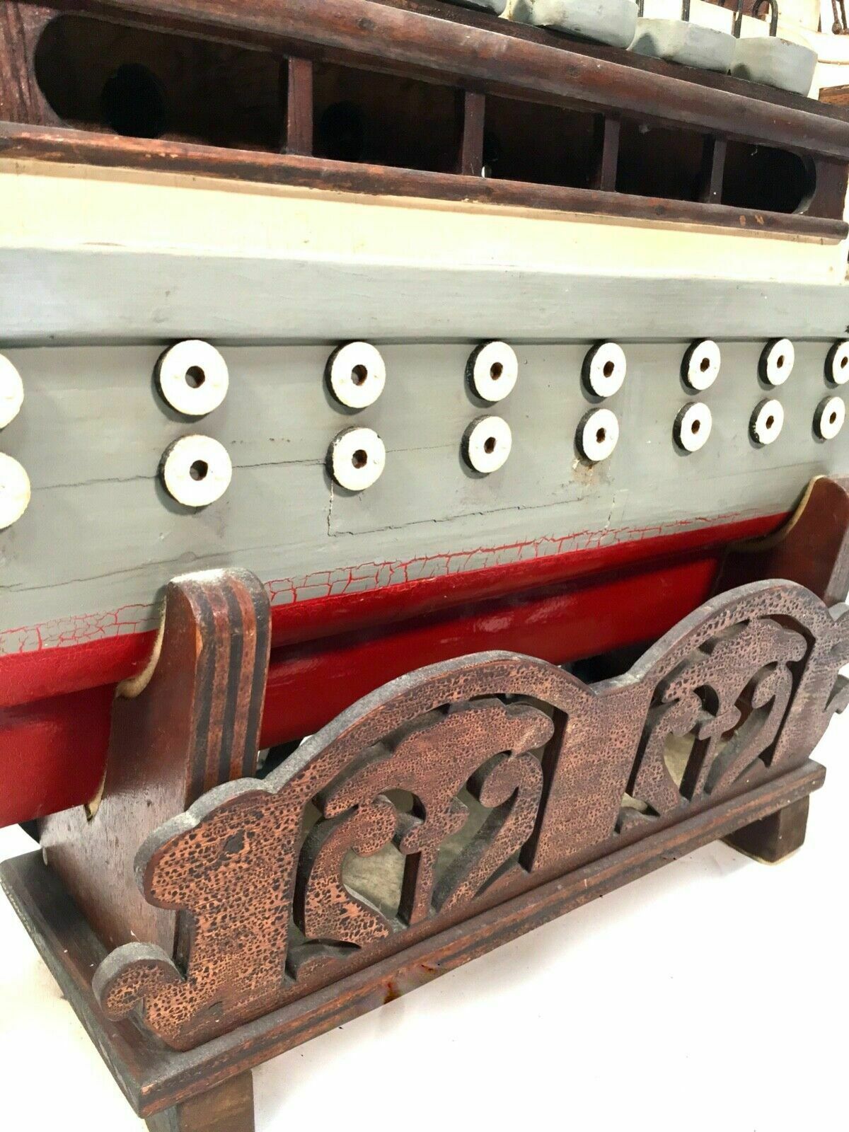 299.0 Antique 1951 Festival Of Britain Scratch Built Model Of A Ship On Display Stand photo