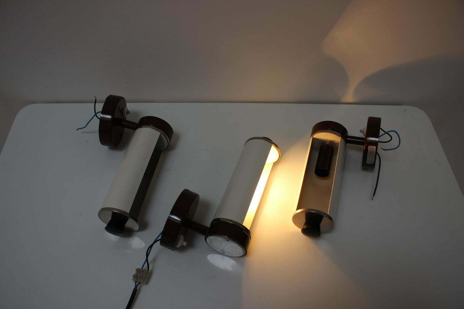 Set Of 3 Midcentury Wall Lamps Napako, Designed By Josef Hurka, 1960s, Czs photo for sale