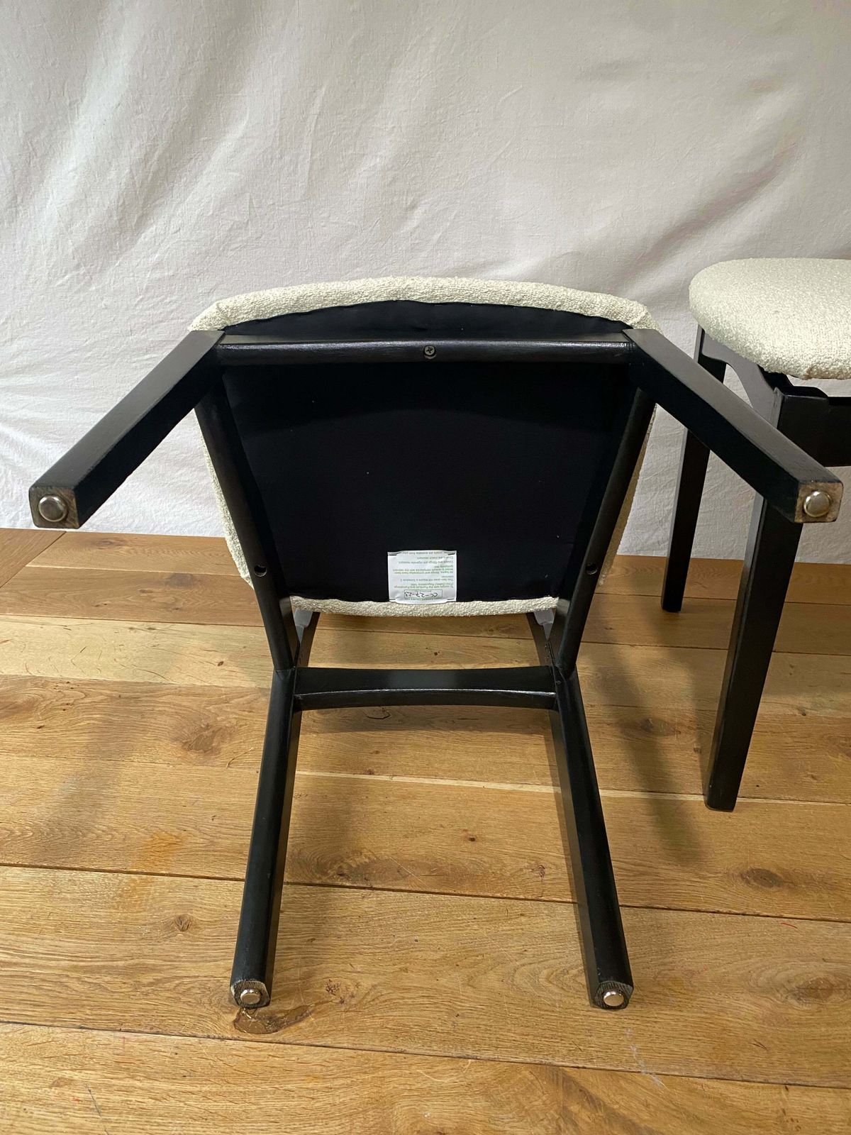 Pair Of Refurbished Eco Boucle Retro Mcm Dinning Room, Home Office Chairs photo buy