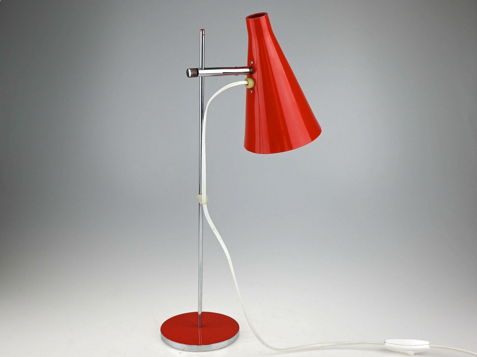 Vintage Red Table Lamp By Josef Hurka For Lidokov, Vintage Table Lamp, Industrial Lamp, Desk Lamp, Mid Century Lamp, Mid Century Light photo Lighting