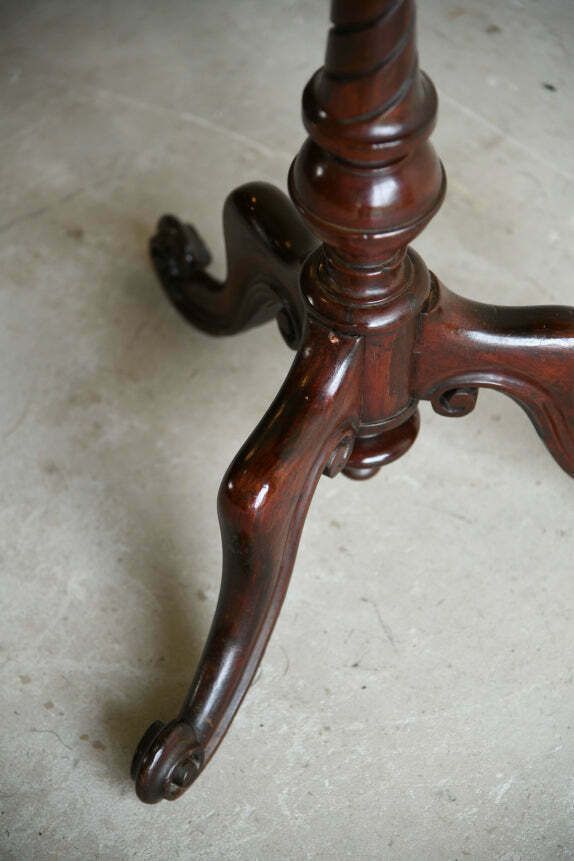Antqiue Mahogany Occasional Tripod Table photo vintage