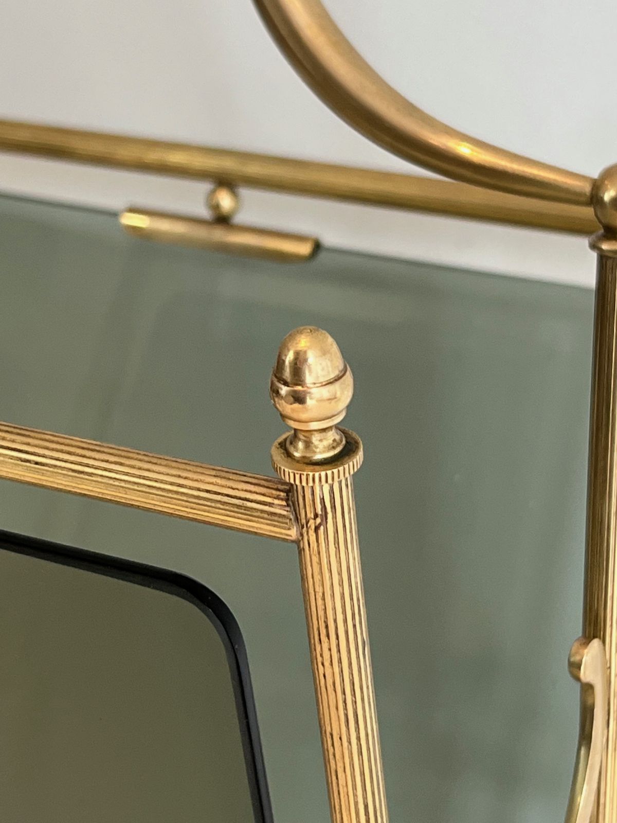 Brass And Blue Glass Magazine Rack From Maison Jansen photo 980.0
