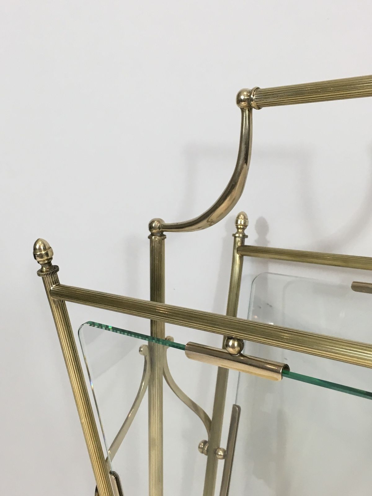Brass And Clear Glass Magazine Rack From Maison Jansen photo Home Decor