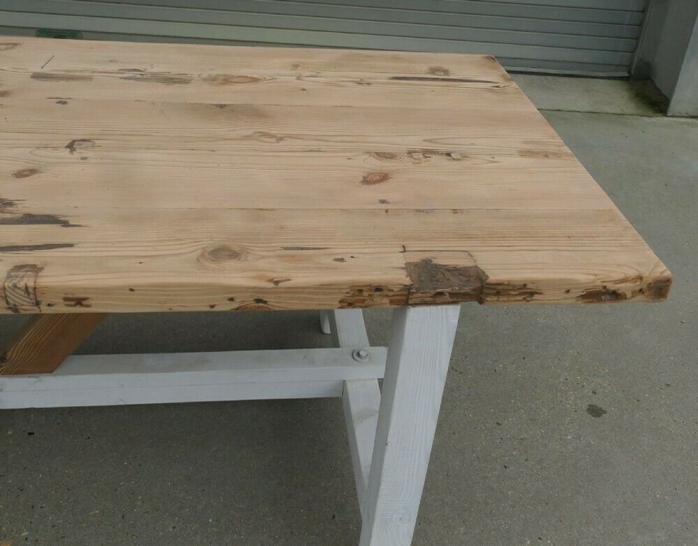 photo furniture Large Heavy Rustic And Very Strong 8ft Pine Table