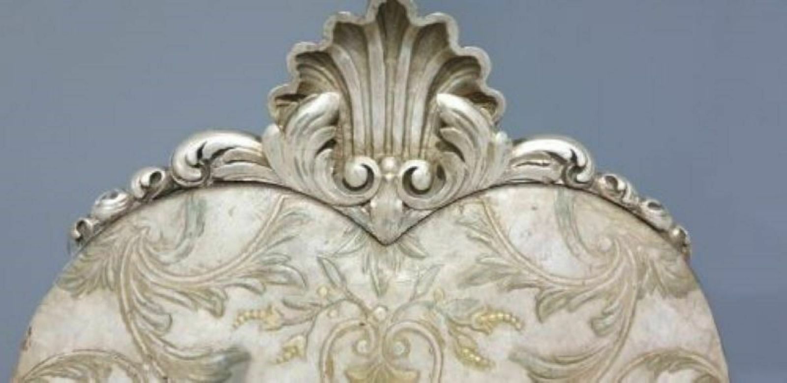 Pair Queen Anne Leather Embossed Single Beds photo furniture