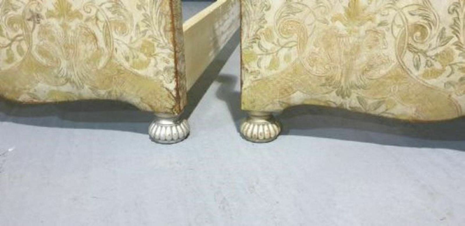 Pair Queen Anne Leather Embossed Single Beds photo vinterior