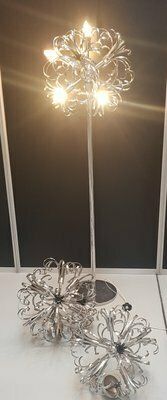 Italian Chromed Sputnik Floor & Ceiling Lamps Set Of 3 photo for sale