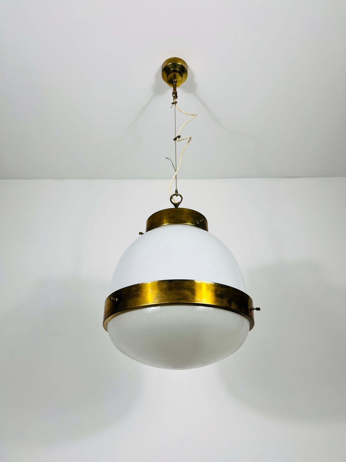 Brass Delta Grande Chandelier By Sergio Mazza For Artemide, Italy, 1960s photo Lighting