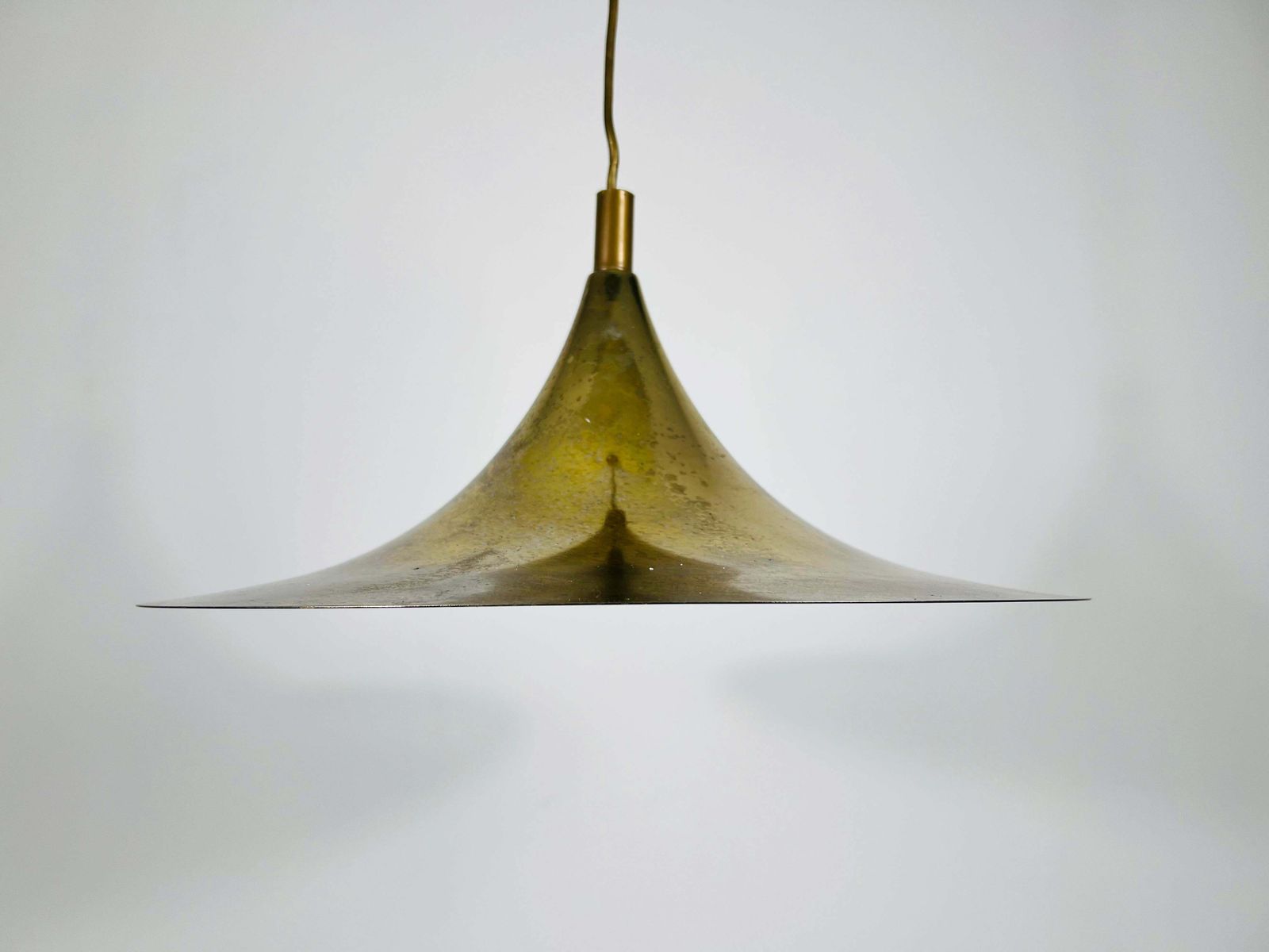 Brass Round Pendant Lamp By Fog & Mørup, 1970s photo buy