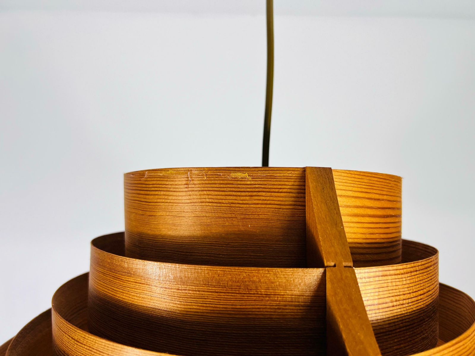 Lighting Mid Century Wooden Pendant Lamp By Hans Agne Jakobsson, Sweden, 1960s photo