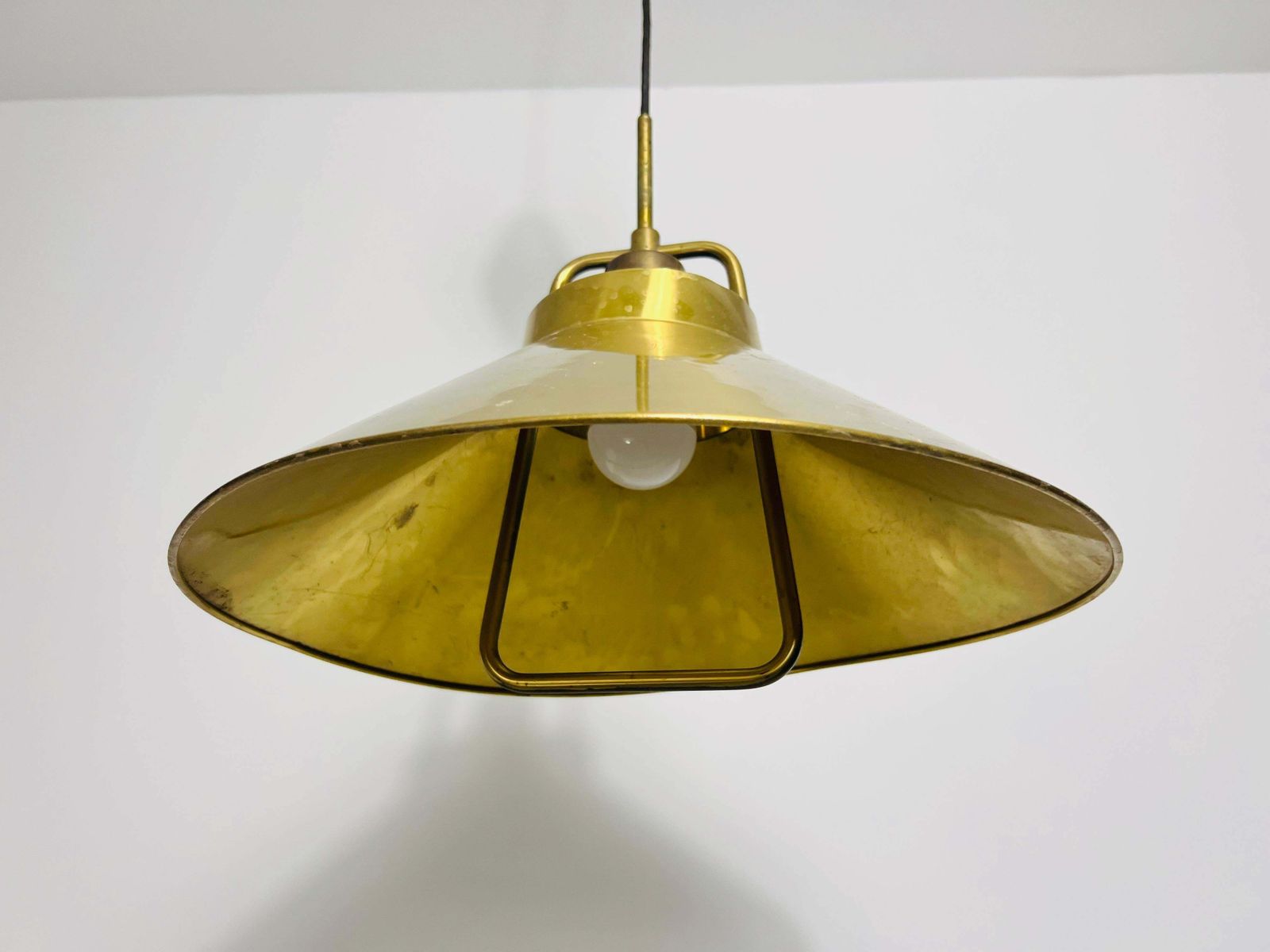 Golden Brass Pendant Lamp By Fritz Schlägel For Lyfa, 1970s photo 543.0