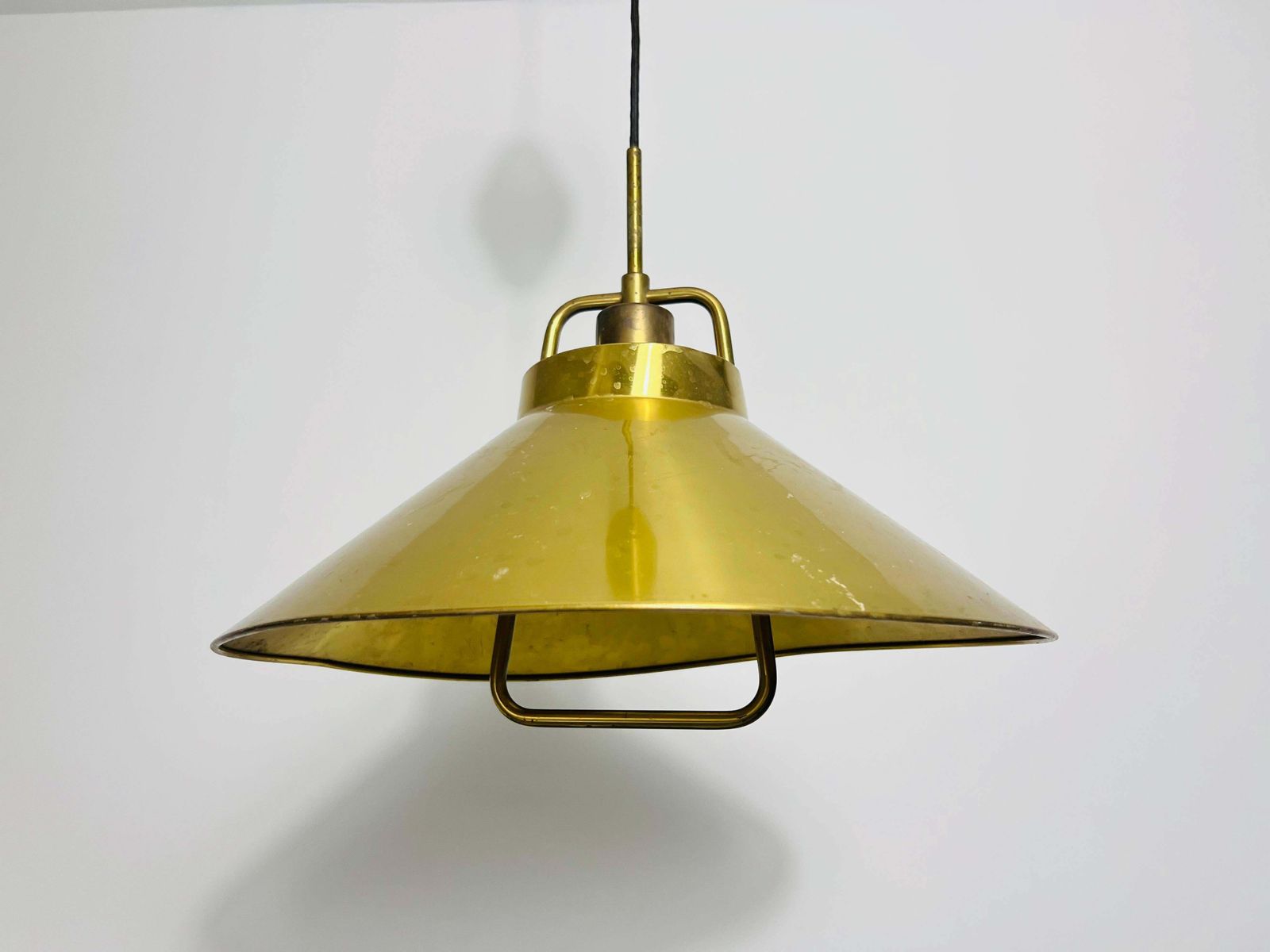 Golden Brass Pendant Lamp By Fritz Schlägel For Lyfa, 1970s photo vinterior