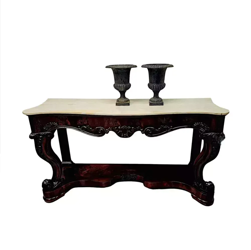 A Fabulous Pair Of 19th Century Large Heavy Cast Iron Garden Urns photo for sale