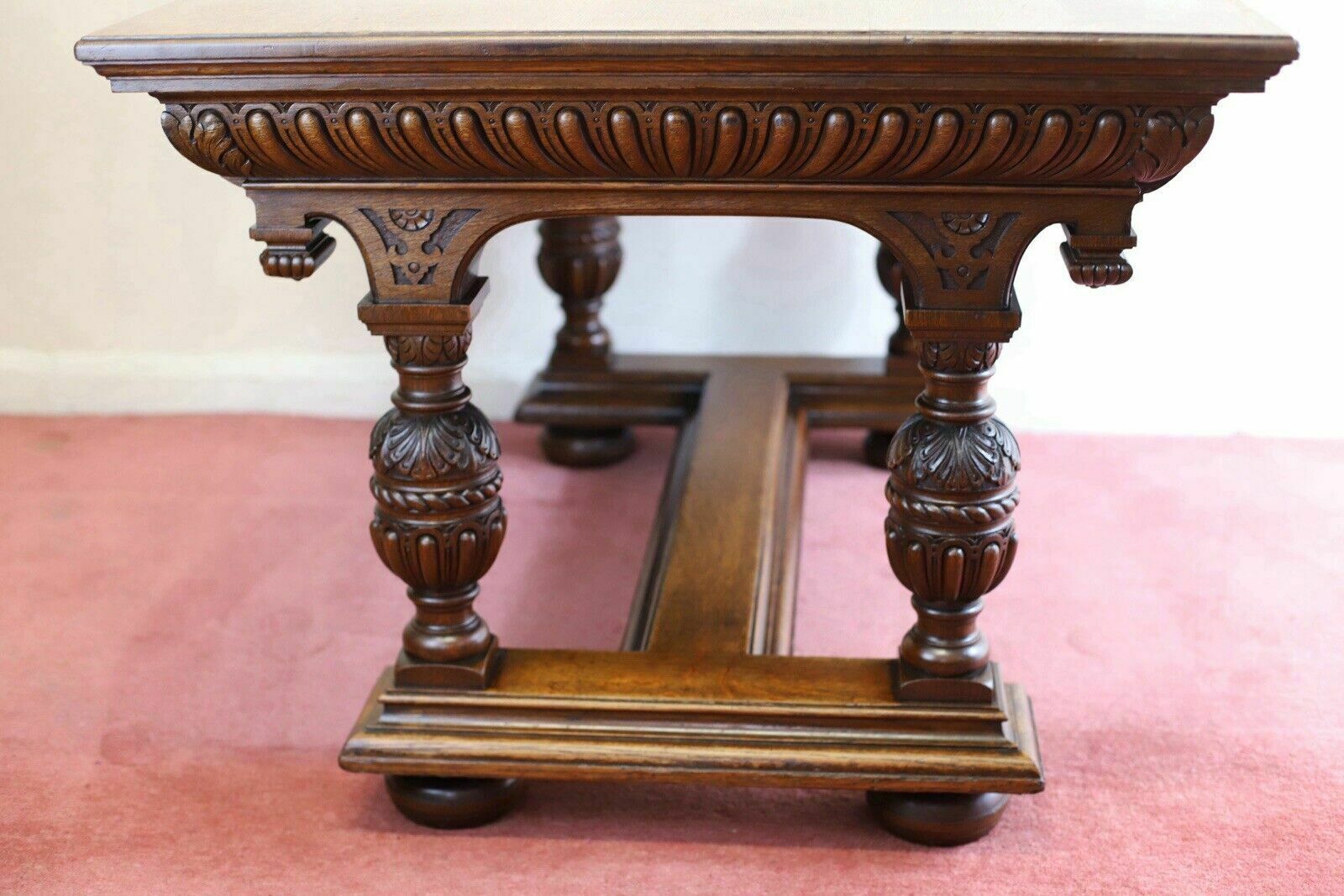 photo buy Gillows Of Lancaster Superb Victorian Carved Oak Library Table