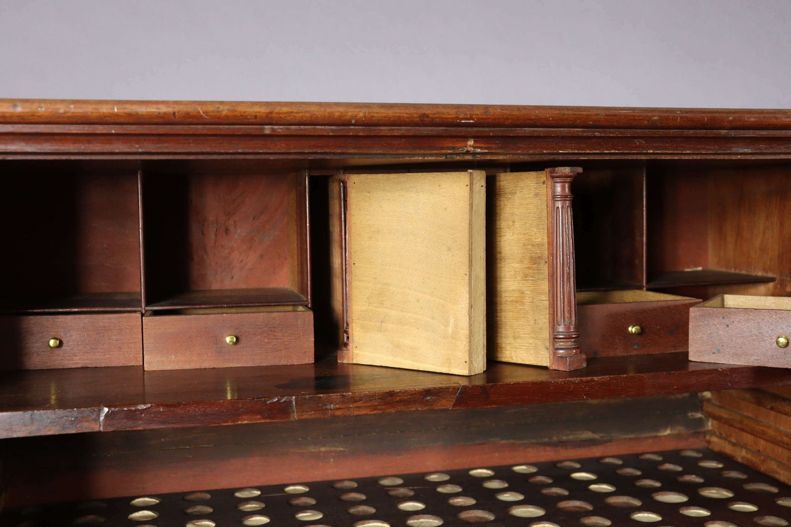 Remarkable George II Red Walnut Gentleman's Library Collectors Cabinet photo vintage