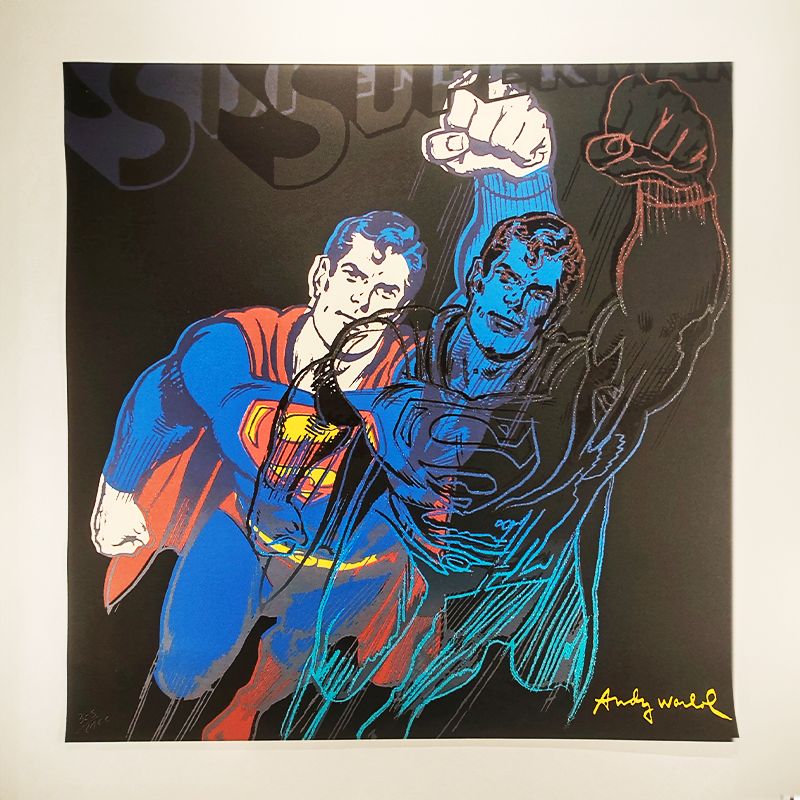 1980s Andy Warhol " Superman " Limited Edition Lithograph By Cmoa   Carnegie Museum Of Art   Pittsburgh.