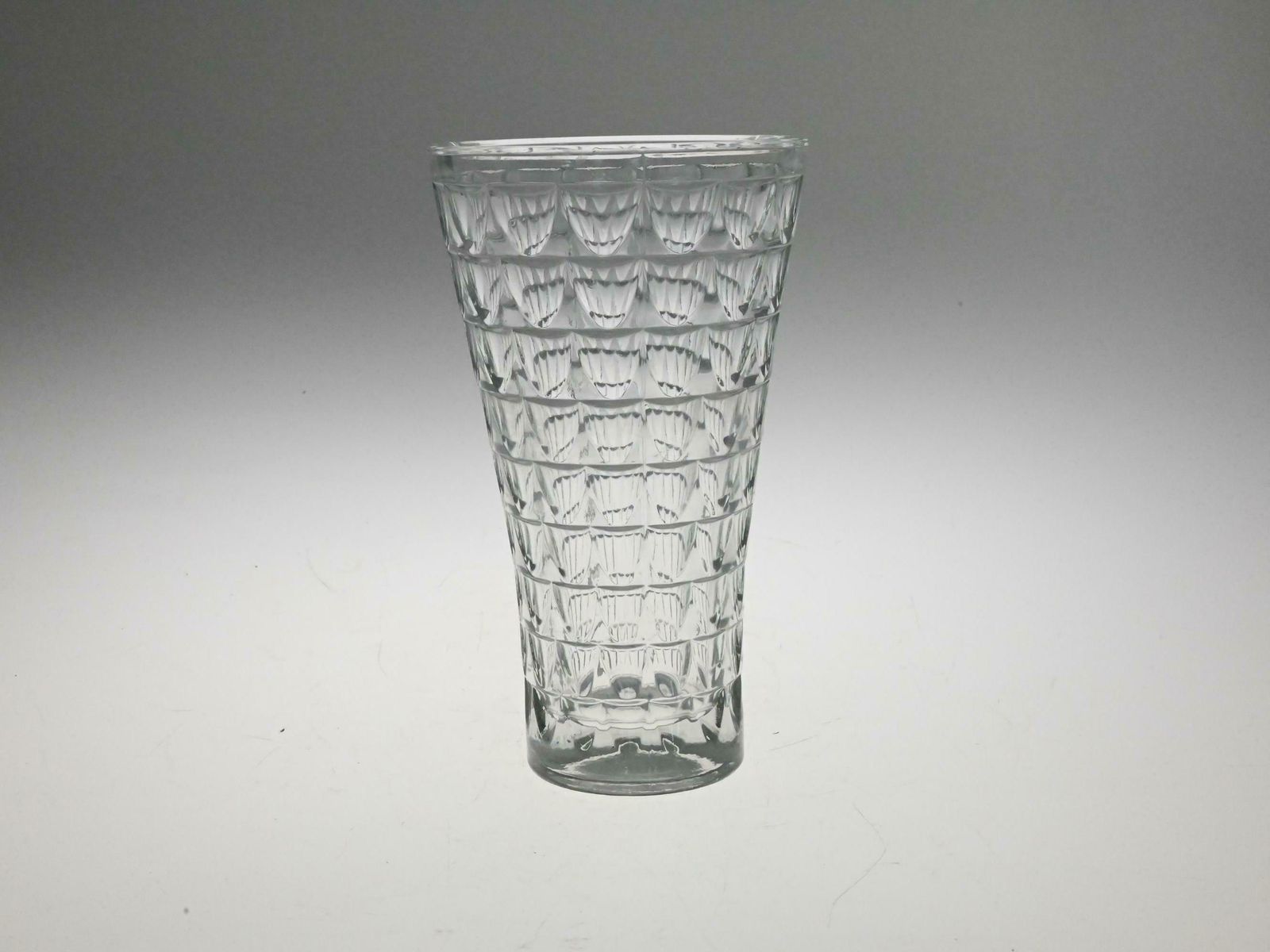 Pressed Glass From Sklo Union, Sklo Union Vase, Clear Glass Vase, Czech Glass Vase, Glass Vase, Pressed Glass Vase, Czech Vase, Czech Glass photo vinterior