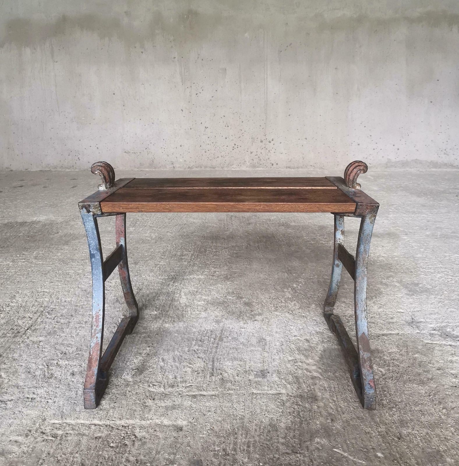 Folke Bensow Cast Iron And Solid Oak Bench For Näfverkvarns Bruk Sweden 1920s photo Furniture