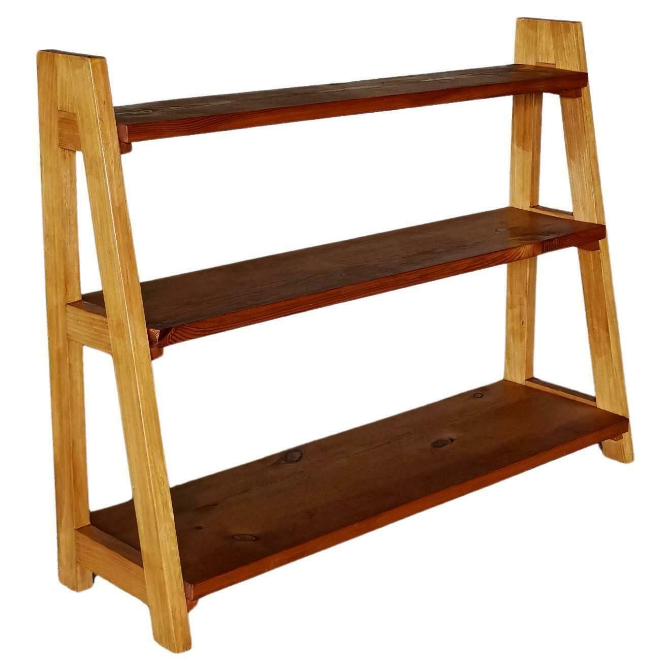 Axel Einar Hjorth Manner Pine And Elm Display Shelf, Swedish Cabinetmaker 1930s
