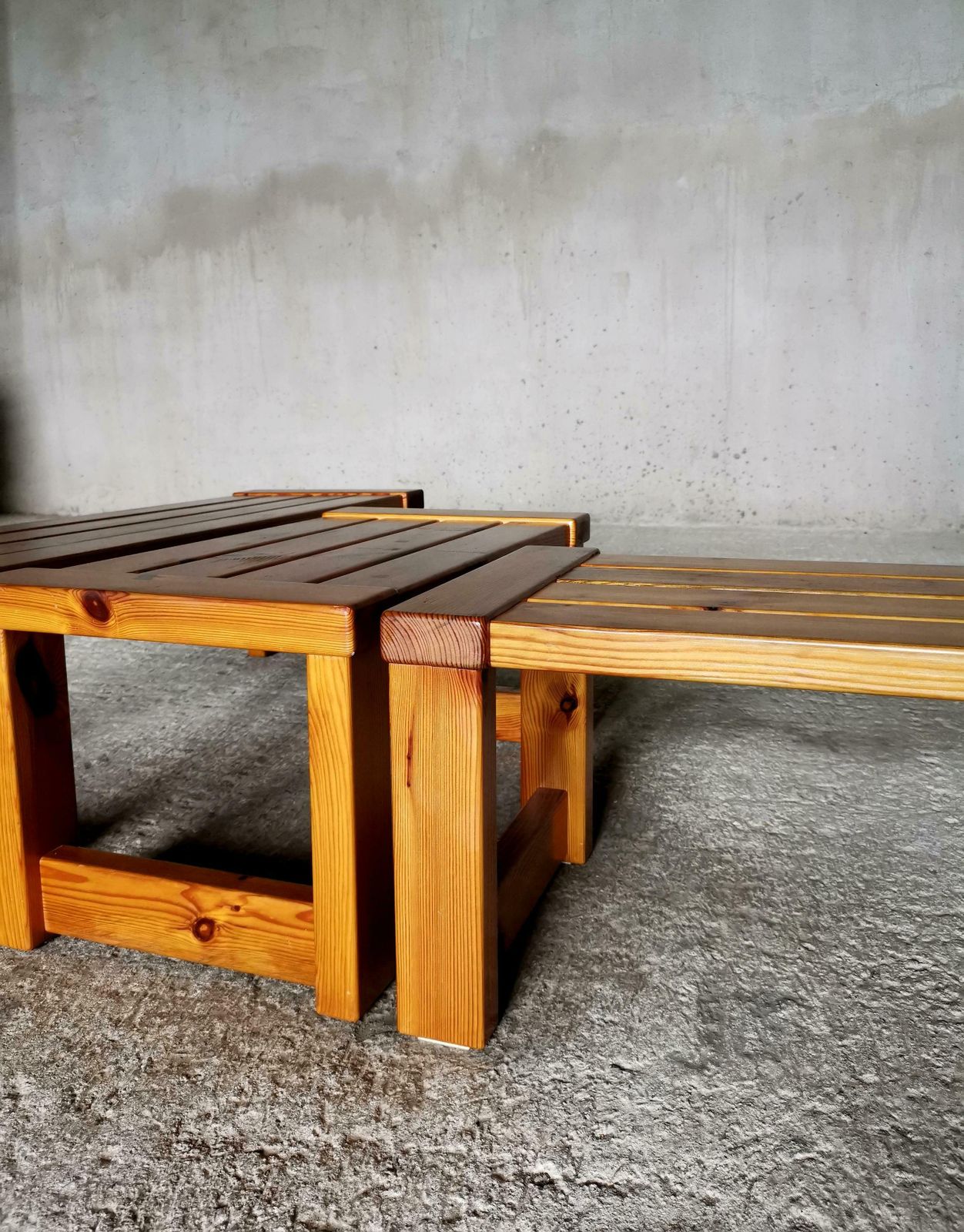 Swedish Bench / Coffee Table In Solid Oregon Pine. Manner Of Sven Larsson 1960s photo vinterior