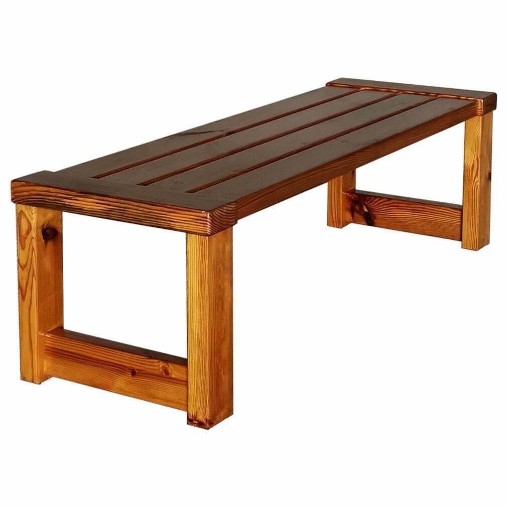 Swedish Coffee Table / Bench In Solid Oregon Pine. Manner Of Sven Larsson 1960s