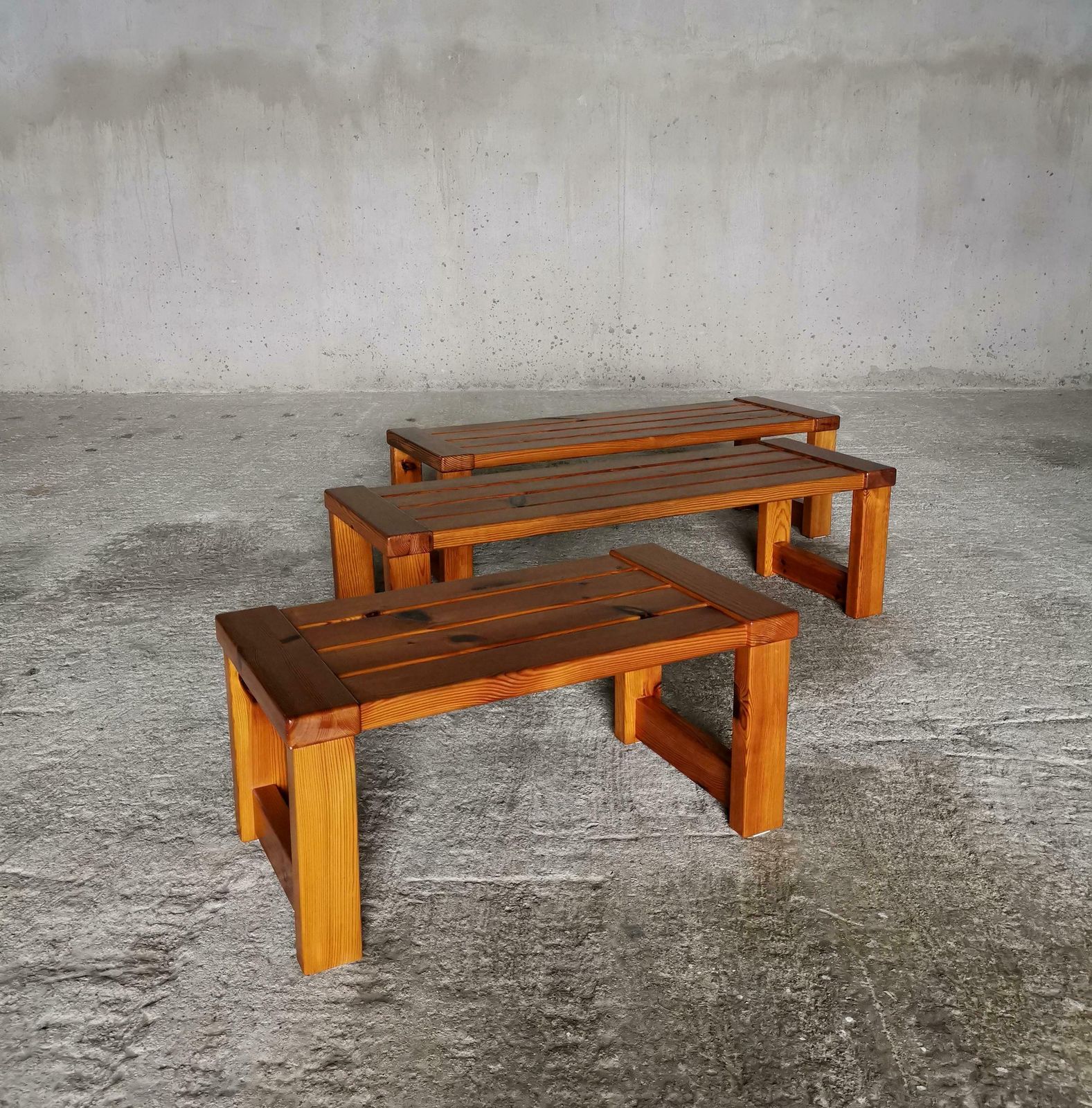 photo vinterior Swedish Coffee Table / Bench In Solid Oregon Pine. Manner Of Sven Larsson 1960s