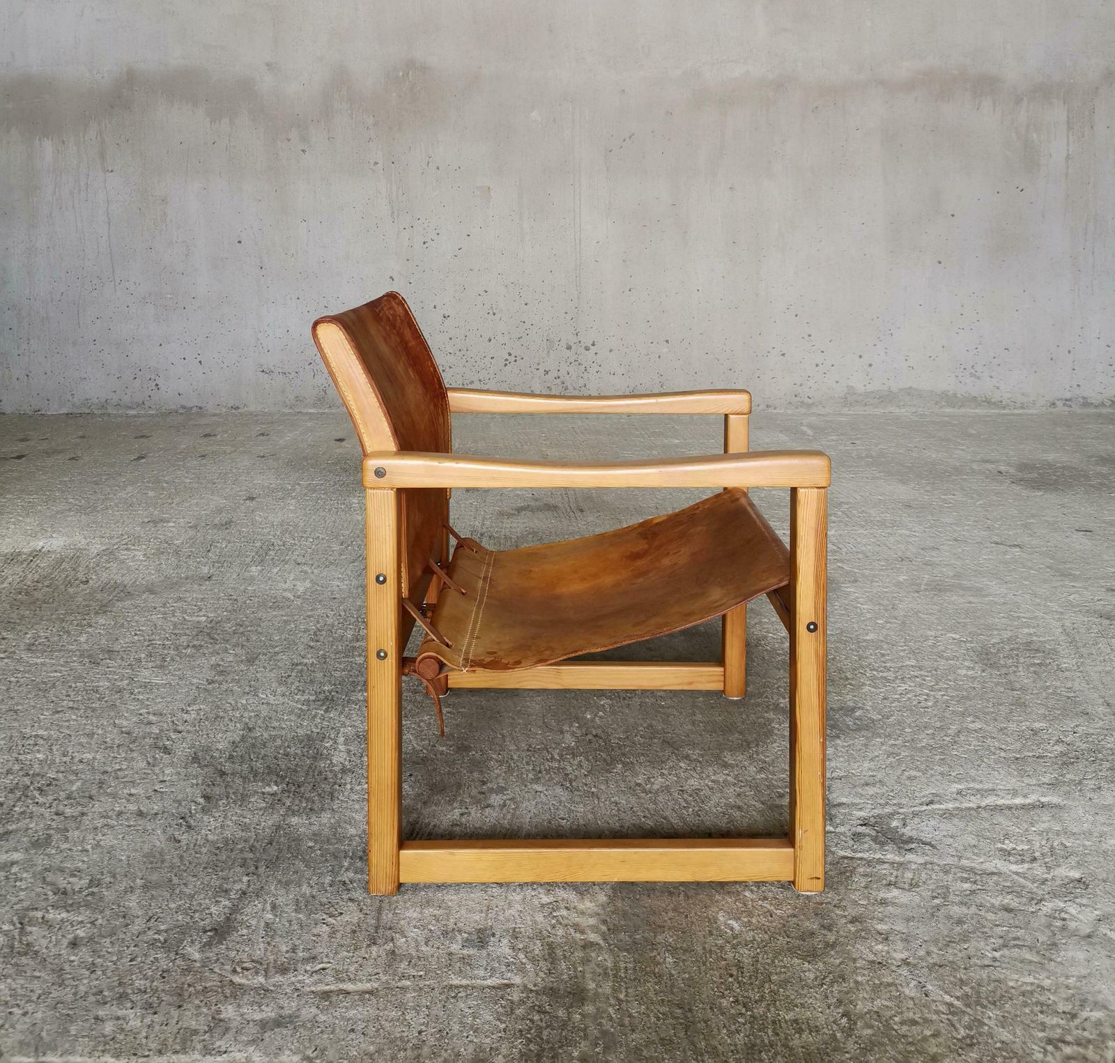 Diana Lounge Chair By Karin Mobring For Ikea Sweden 1970s, Thick Cognac Leather. photo vinterior