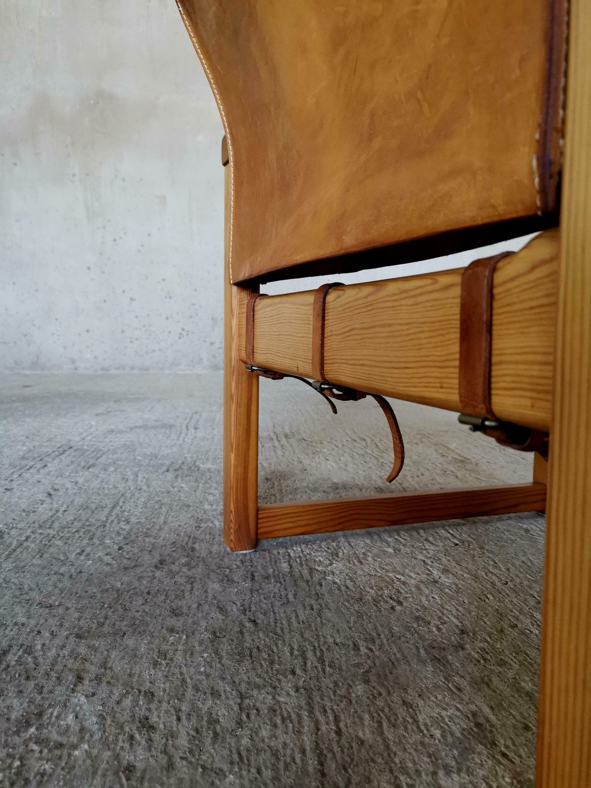 Furniture Diana Lounge Chair By Karin Mobring For Ikea Sweden 1970s, Thick Cognac Leather. photo