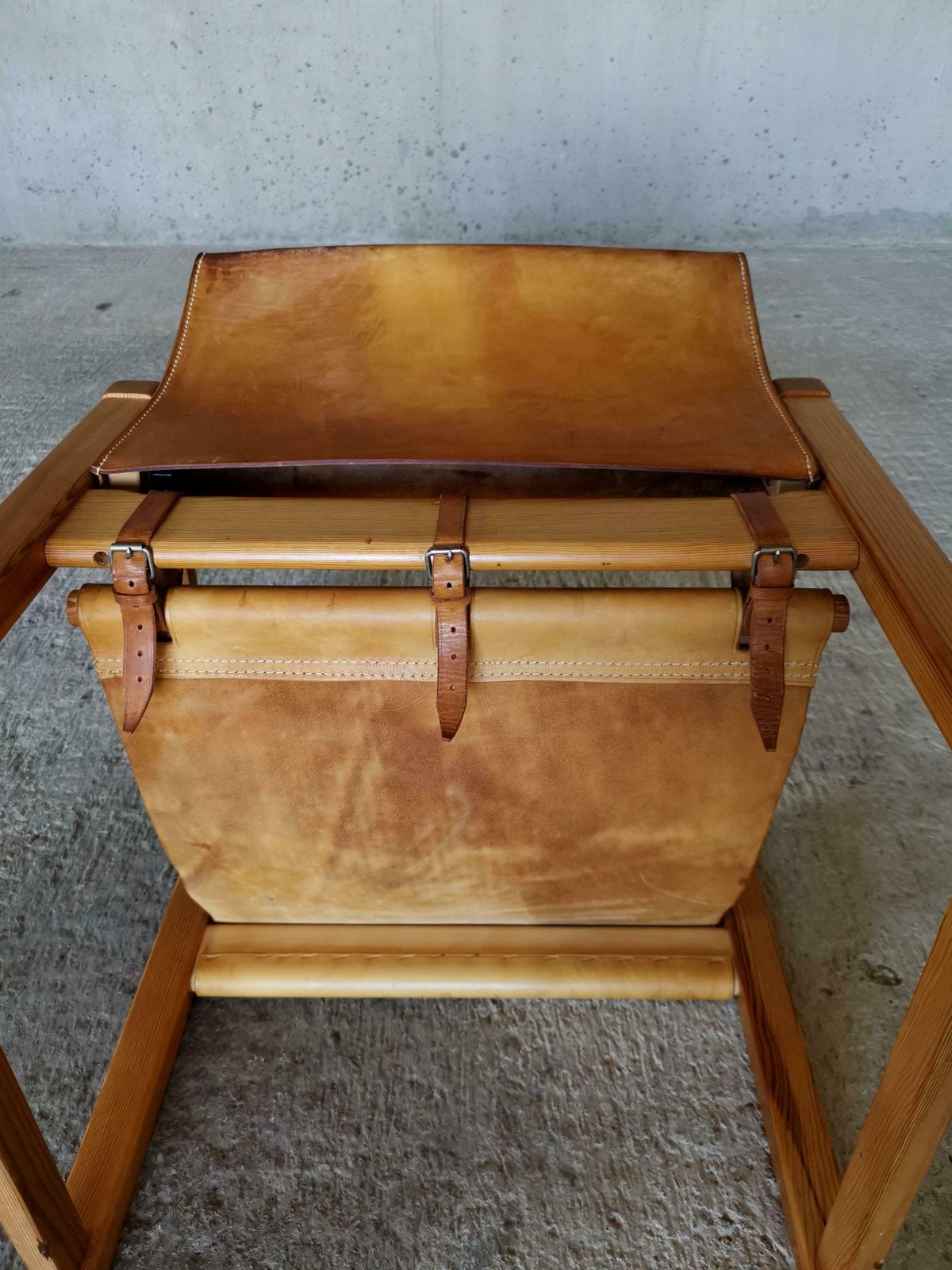 photo vinterior Diana Lounge Chair By Karin Mobring For Ikea Sweden 1970s, Thick Cognac Leather.