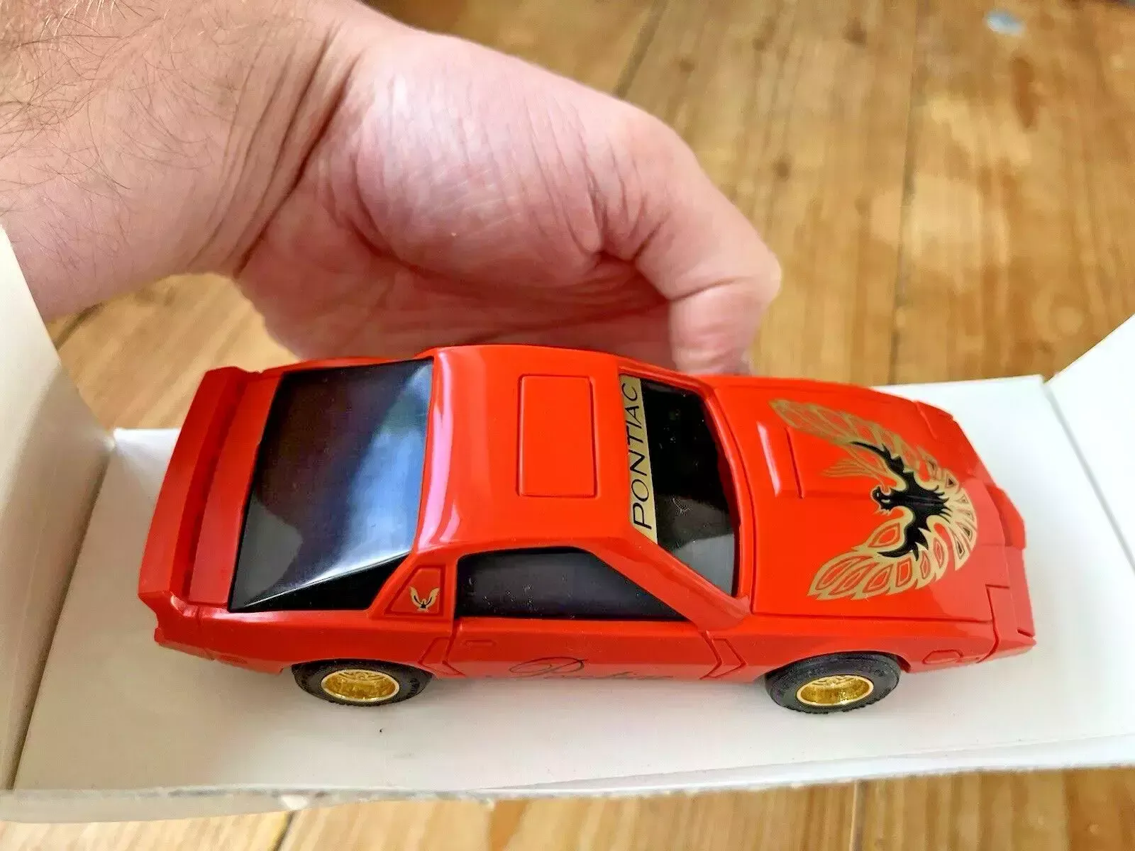 Unused Scalextric Pontiac Firebird Model Racing Car C383 Gold Wheels Slot 1:32 photo vintage
