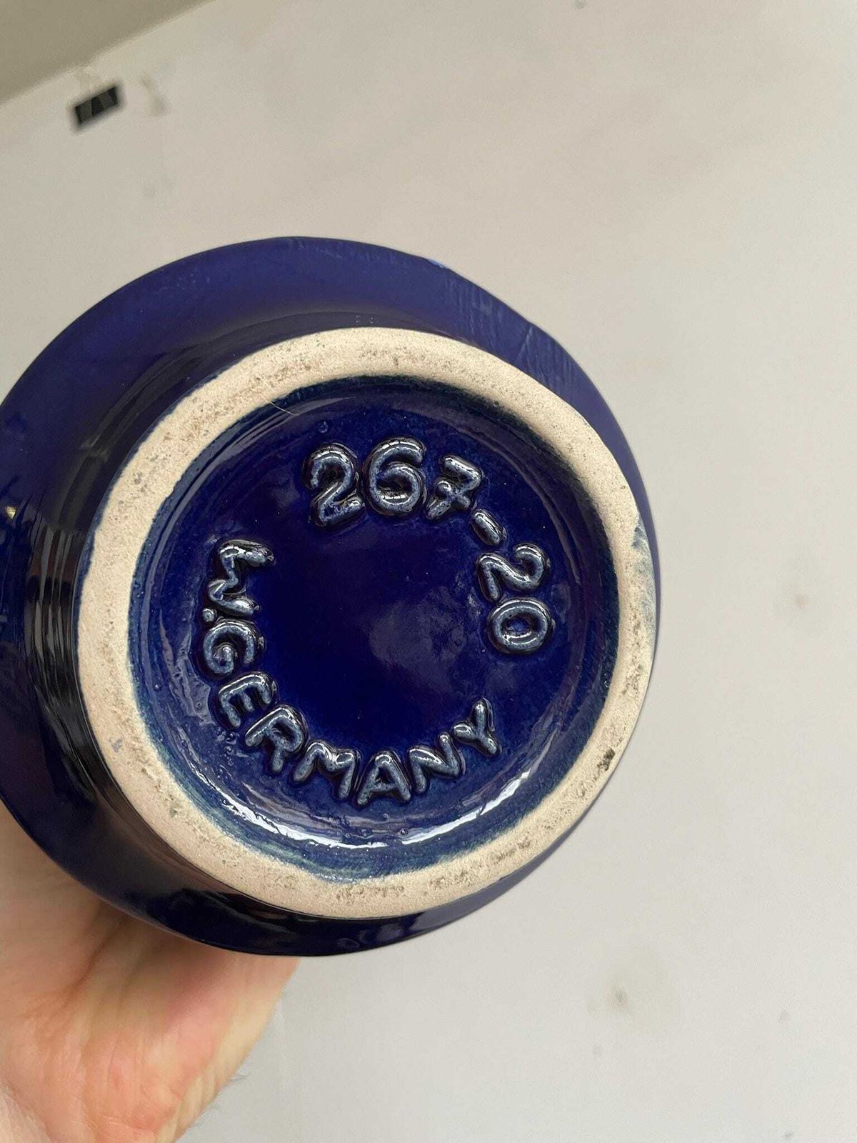 West German Scheurich Pagoda 267 20 Ink Blue Ceramic Vase 60s 70s photo buy