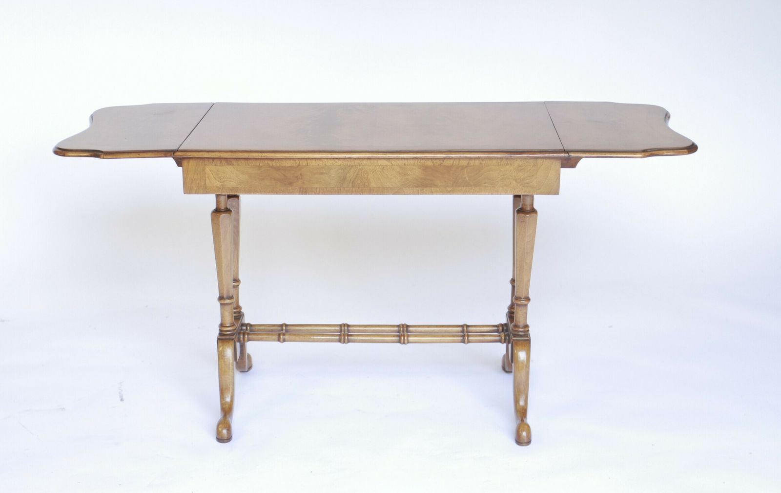 Walnut Queen Anne Style Drop Leaf Coffee Table Circa 1930s