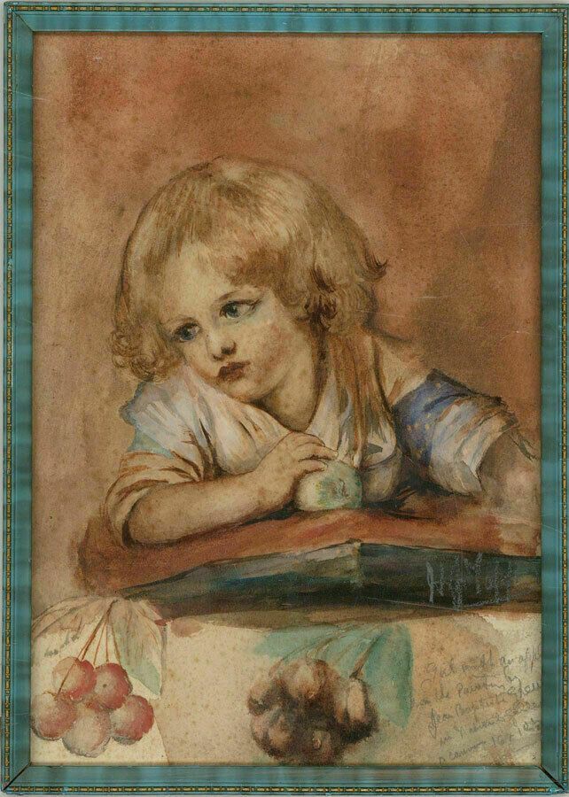 Edith Widing Yaffe   Girl With Apple (After Jean Baptiste Greuze)