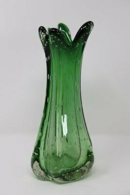 photo furniture Italian Vase In Green Murano Art Glass, 1960s