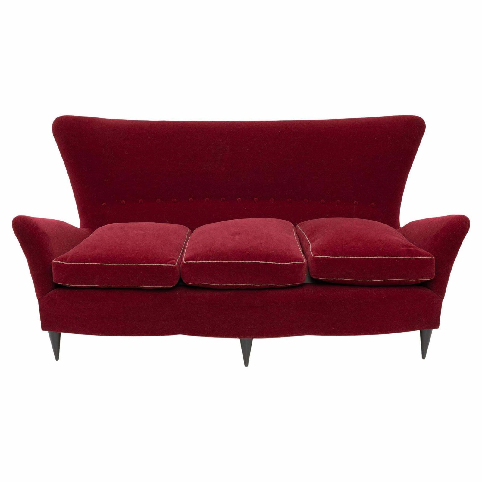 Gio Ponti Art Dèco Italian Sofa From Hotel Bristol Merano, 1950s