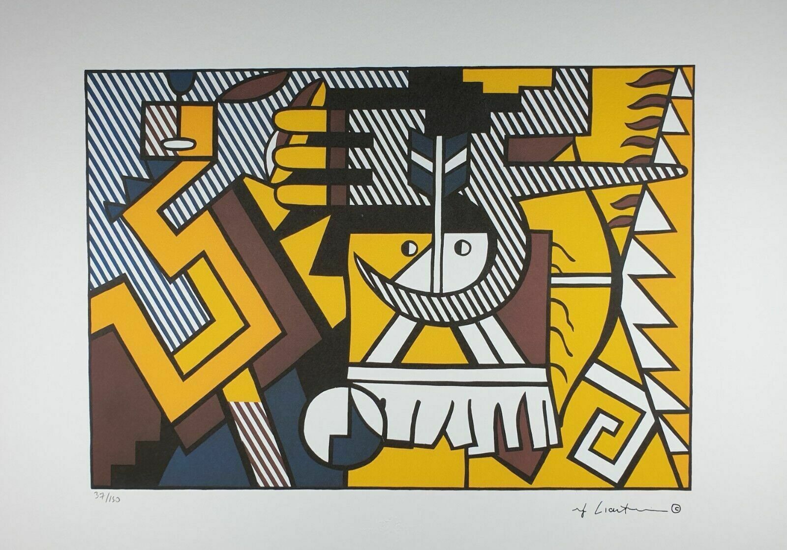 After Roy Lichtenstein (1923–1997) Indian Theme VI – Plate Signed Lithograph