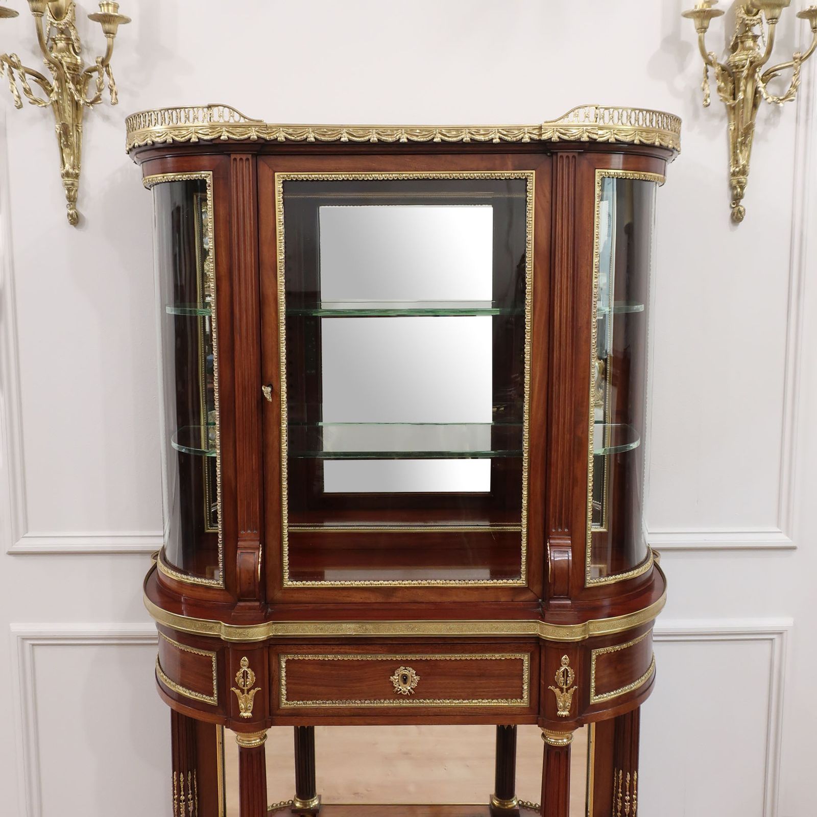 French Louis XVI Style Mahogany Display Cabinet Attributed To Paul Sormani photo for sale