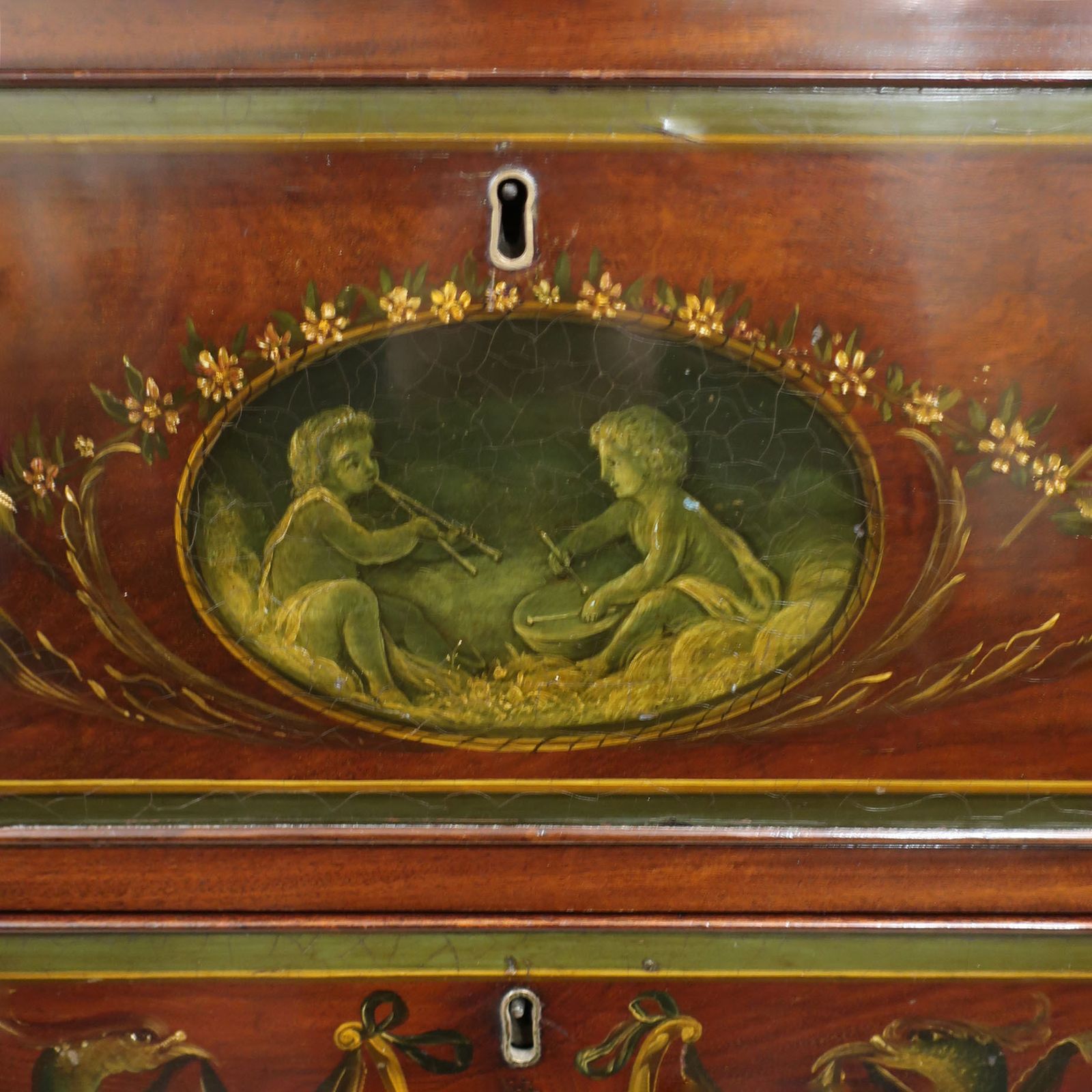 Georgian Mahogany Polychrome Painted Chest On Chest photo vinterior