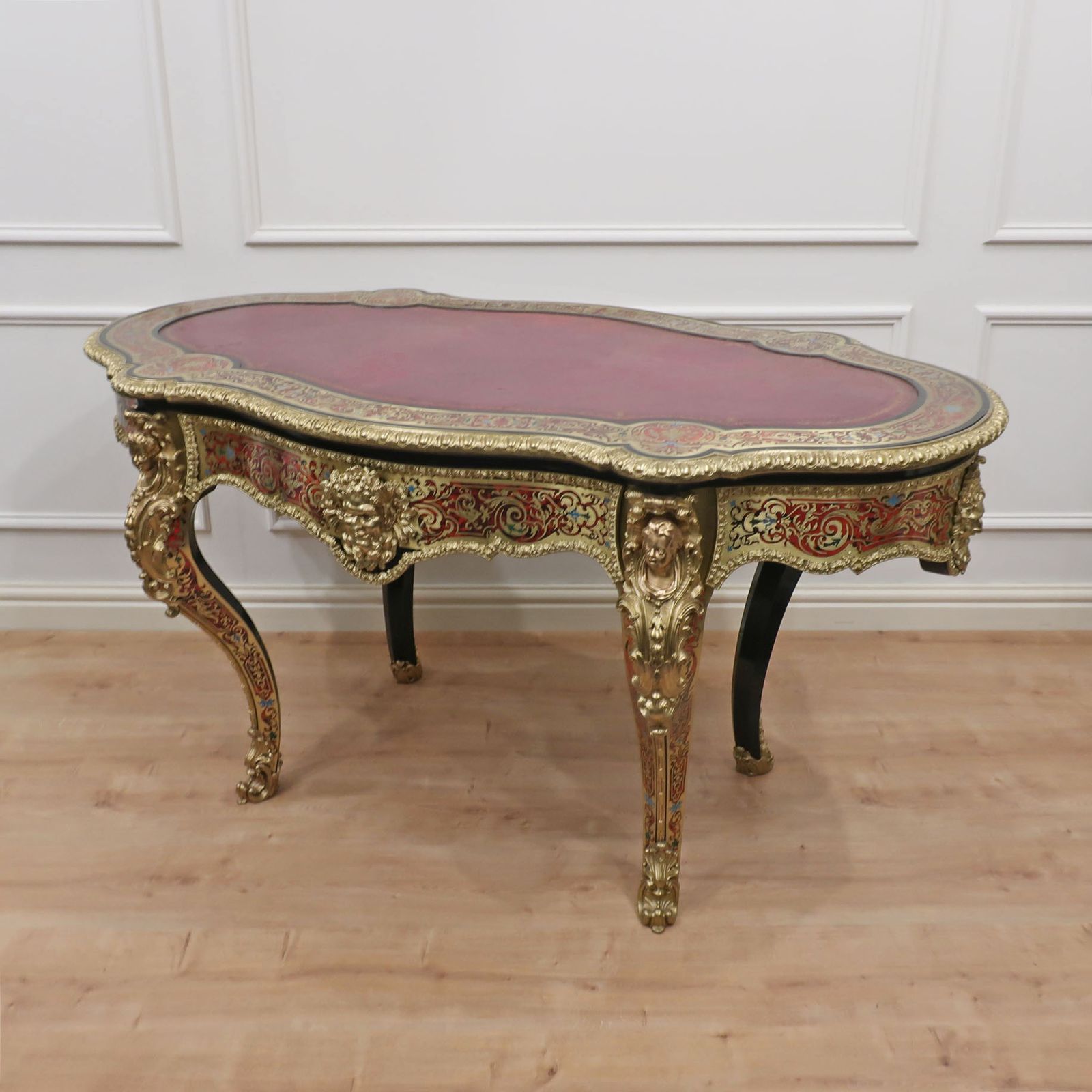French Napoleon III Louis XV Style Boulle Writing Table