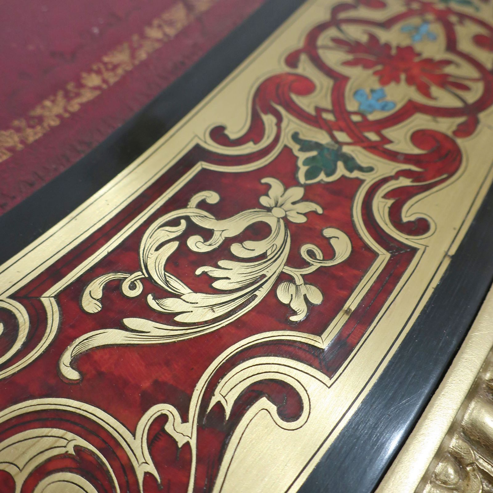 French Napoleon III Louis XV Style Boulle Writing Table photo 27000.0