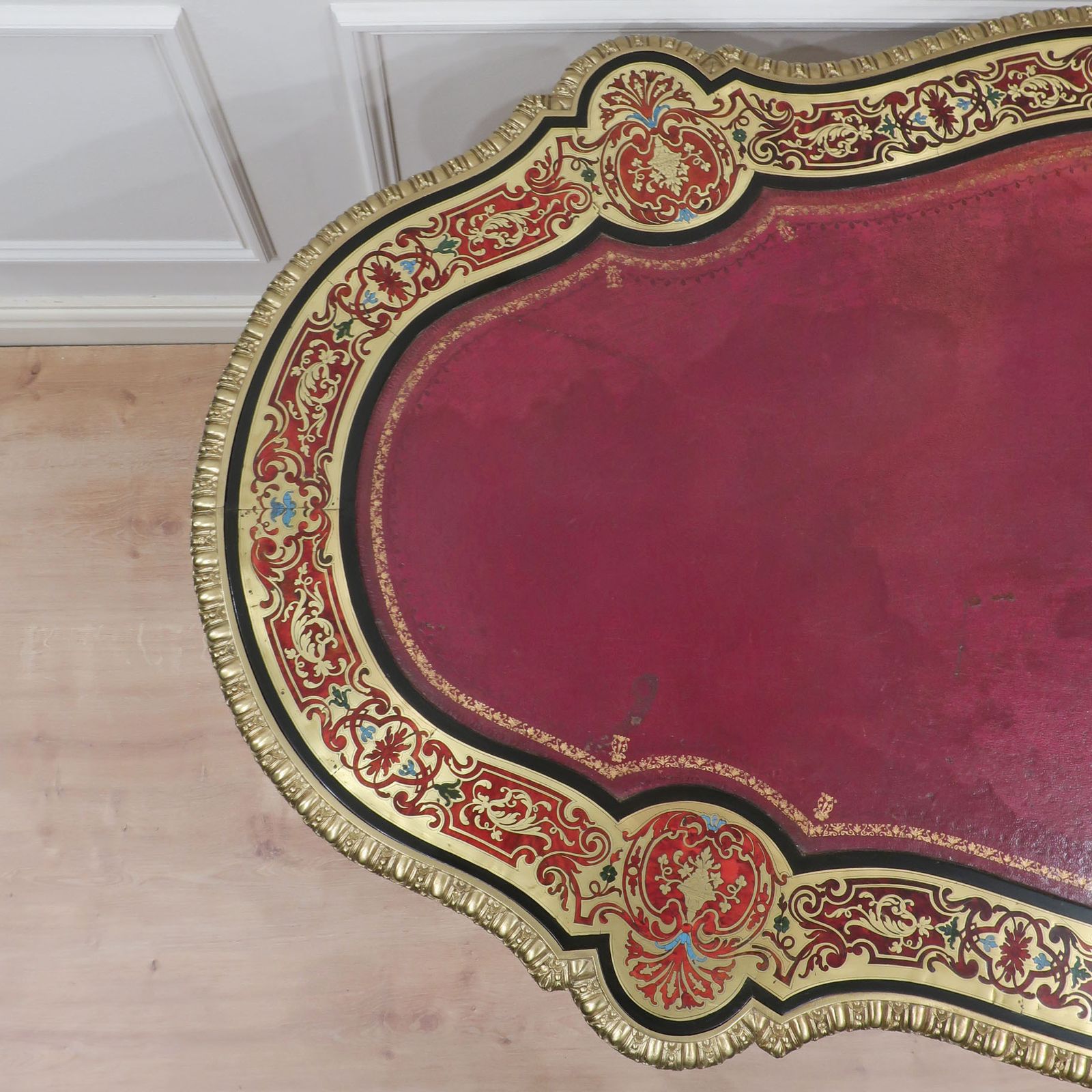 French Napoleon III Louis XV Style Boulle Writing Table photo vinterior