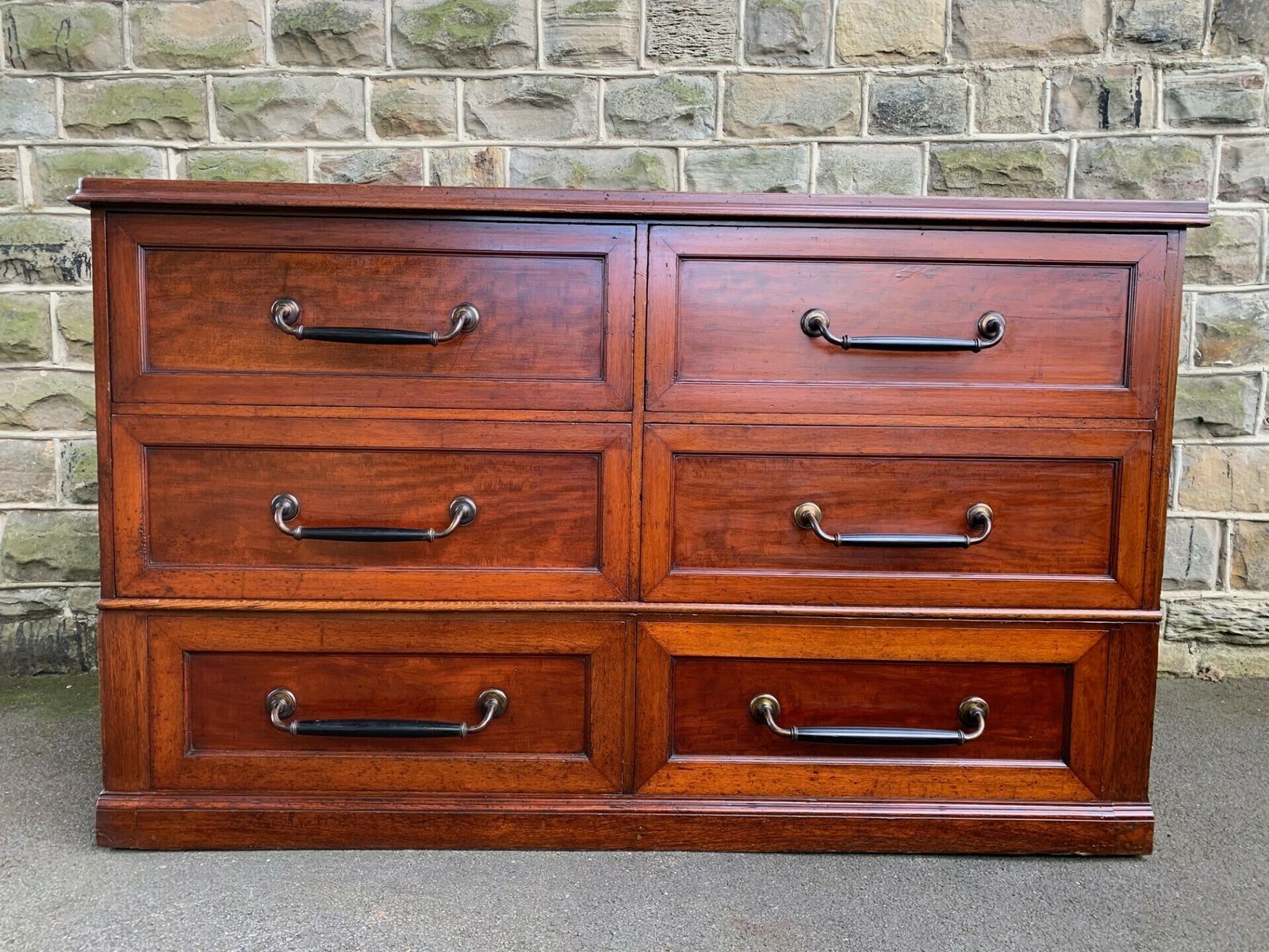 photo vintage Antique Mahogany Bank Of Haberdashery Draws